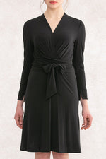 Collarless Wrap Dress