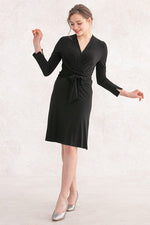 Collarless Wrap Dress