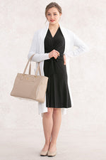 Collarless Wrap Dress