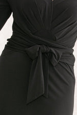 Collarless Wrap Dress