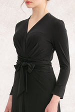 Collarless Wrap Dress