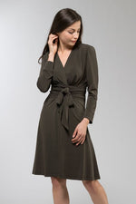 Collarless Wrap Dress