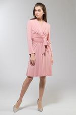 Collarless Wrap Dress
