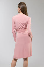 Collarless Wrap Dress