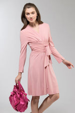 Collarless Wrap Dress