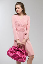 Collarless Wrap Dress