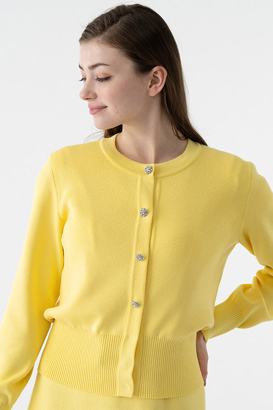 Bijou Button Kanazawa Waist Shape Cardigan