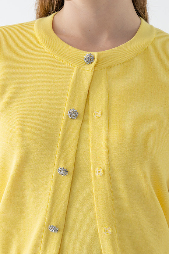 Bijou Button Kanazawa Waist Shape Cardigan