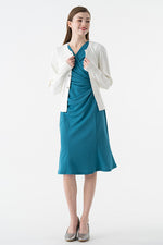 Flower Metal Button Kanazawa Waist Shape Cardigan