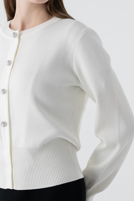 Clear Button Kanazawa Waist-Shaping Cardigan