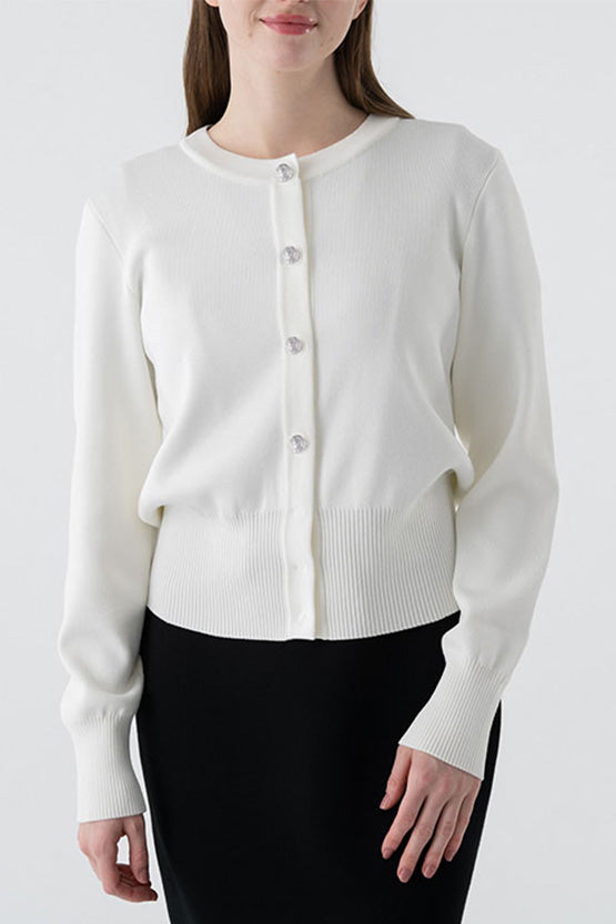Clear Button Kanazawa Waist-Shaping Cardigan