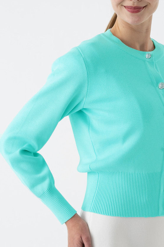 Clear Button Kanazawa Waist-Shaping Cardigan