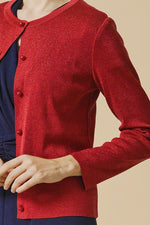 Lame Crew-Neck Cardigan