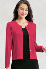 Cooling Knit Niigata-made Crew Neck Cardigan