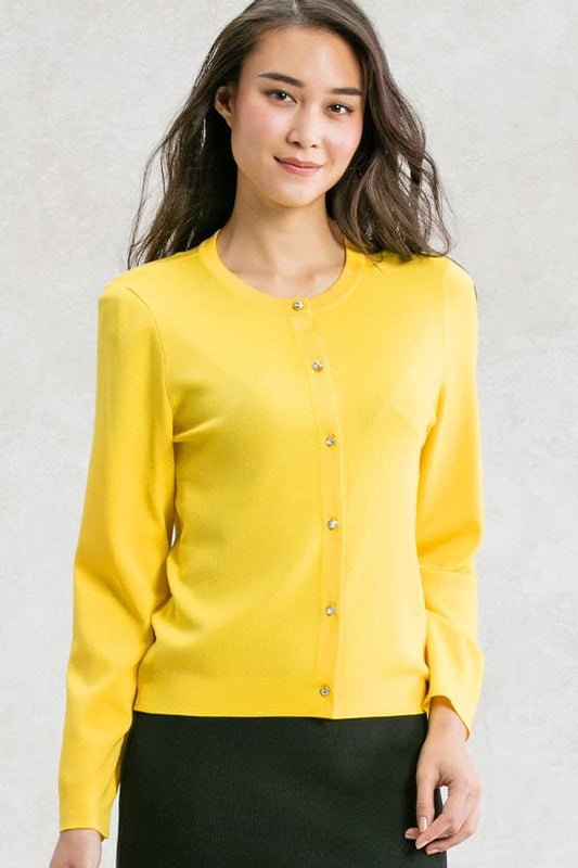 Cooling Knit Niigata-made Crew Neck Cardigan