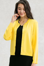 Cooling Knit Niigata-made Crew Neck Cardigan