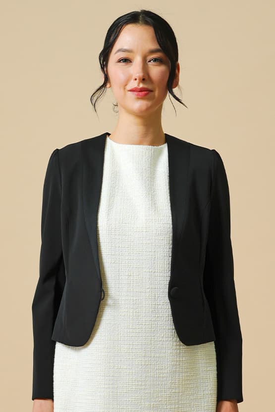 Smart Stretch Button Bolero Jacket