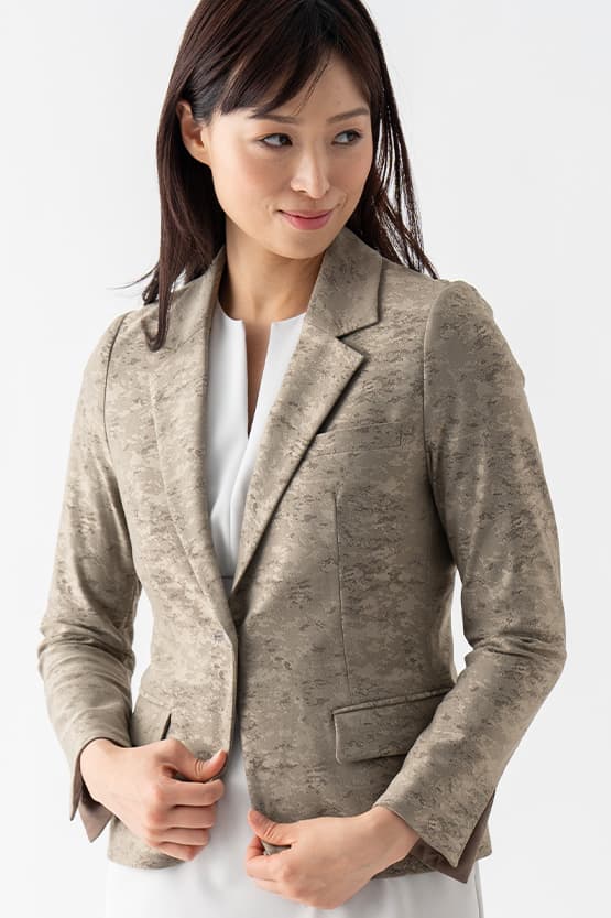 Stretch Jacquard: Ocean Jacquard Tailored Jacket