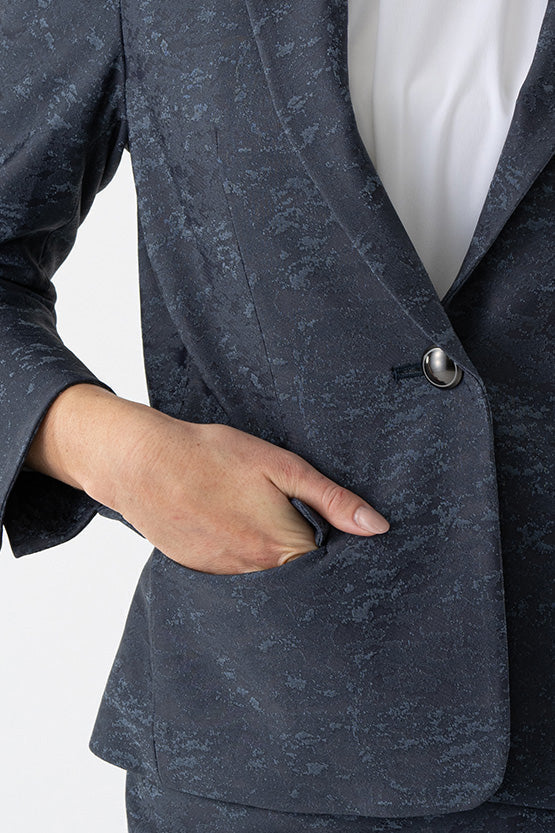 Stretch Jacquard: Ocean Jacquard Tailored Jacket