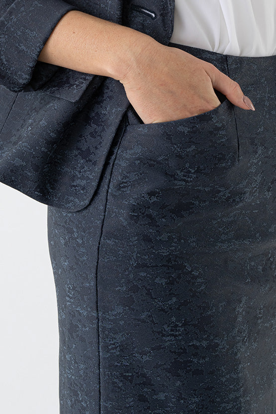 Stretch Jacquard: Ocean Jacquard Tailored Jacket