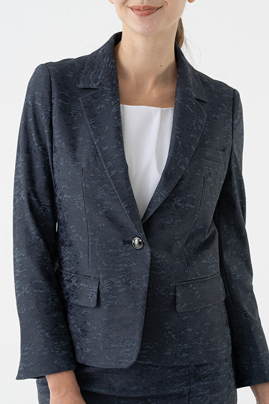 Stretch Jacquard: Ocean Jacquard Tailored Jacket