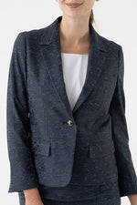 Stretch Jacquard: Ocean Jacquard Tailored Jacket