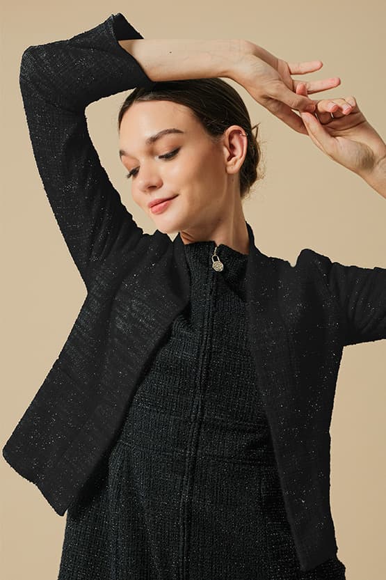 Lame Tweed: Bolero Length Jacket