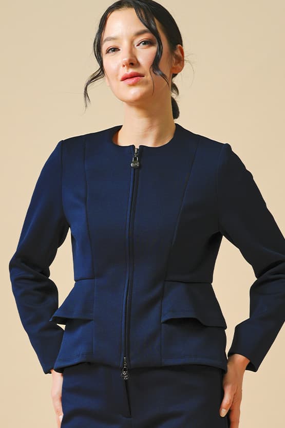 Restocked - Space Material: Double Peplum Jacket