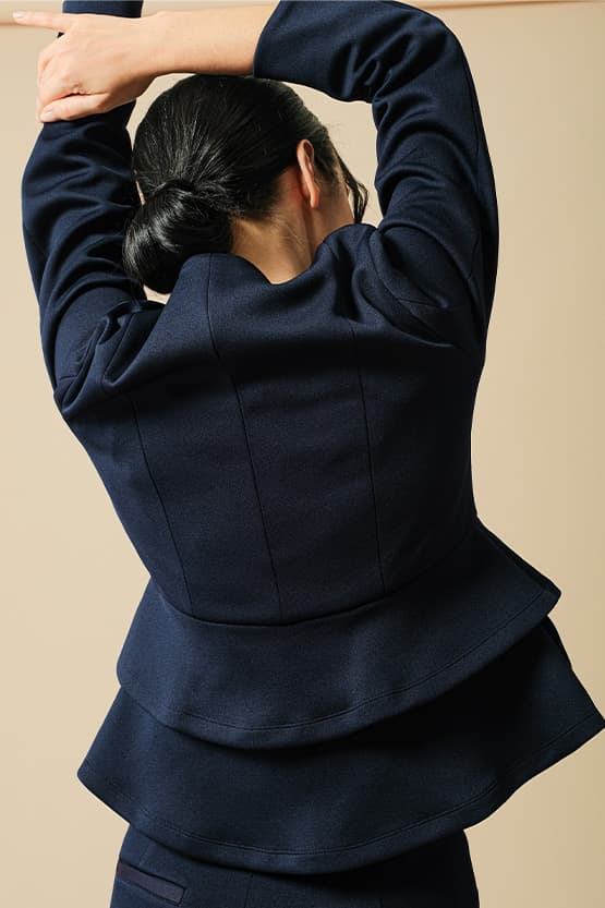 Restocked - Space Material: Double Peplum Jacket