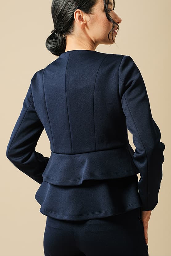 Restocked - Space Material: Double Peplum Jacket