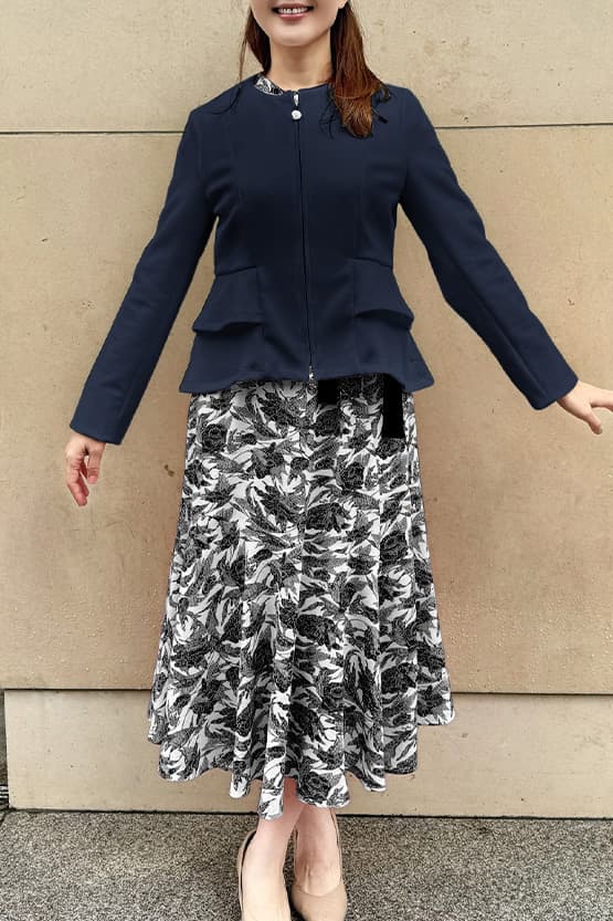 Restocked - Space Material: Double Peplum Jacket