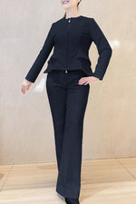 Restocked - Space Material: Double Peplum Jacket