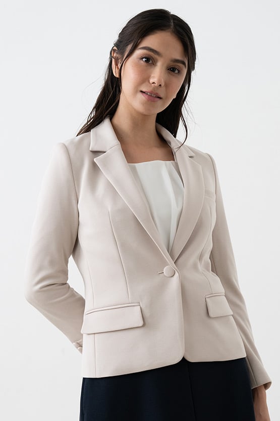 Double Jersey: Double Jersey Stretch Blazer Jacket