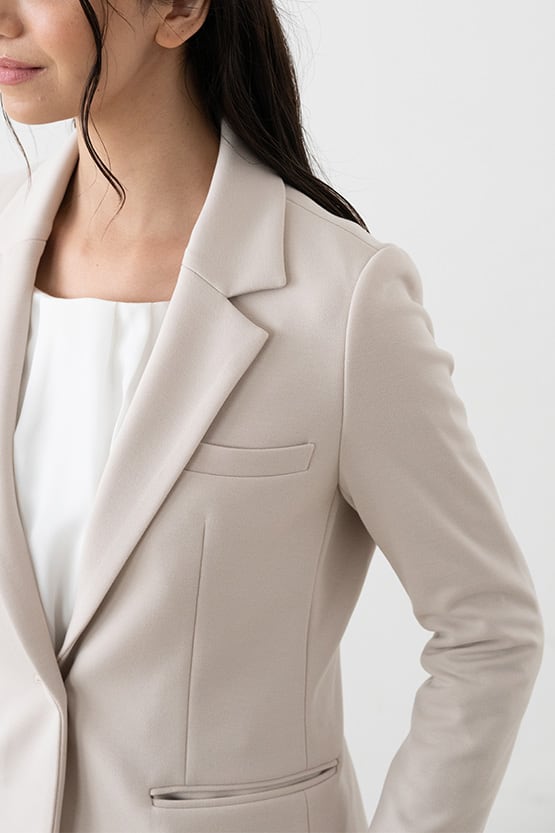 Double Jersey: Double Jersey Stretch Blazer Jacket
