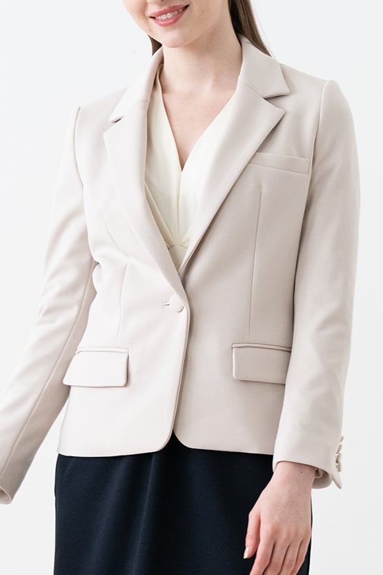 Double Jersey: Double Jersey Stretch Blazer Jacket
