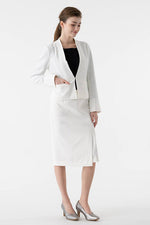 Smart Stretch Front Hook Collarless Jacket