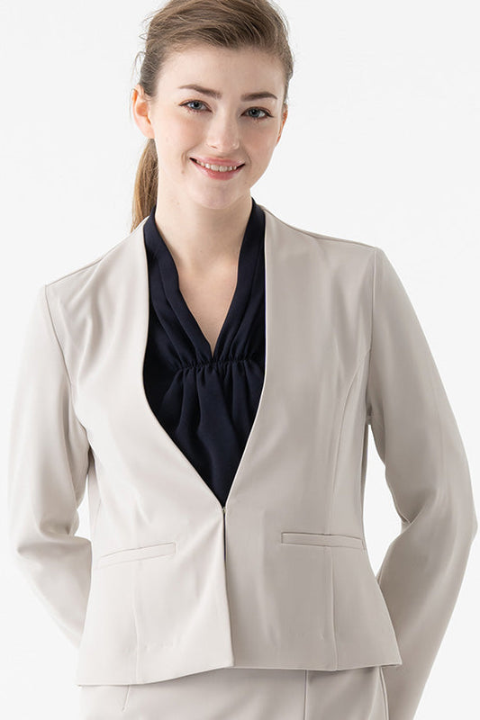 Smart Stretch Front Hook Collarless Jacket