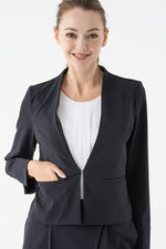 Smart Stretch Front Hook Collarless Jacket