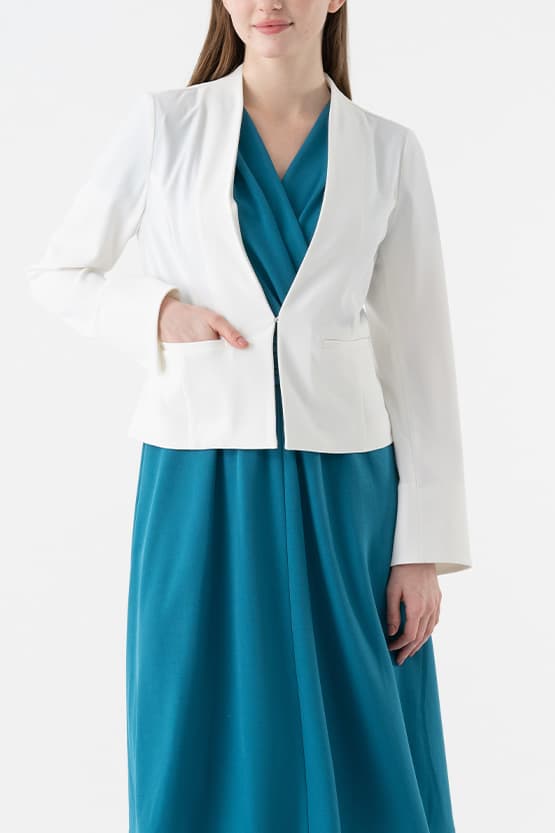 Active Cool: Front Hook Collarless Jacket