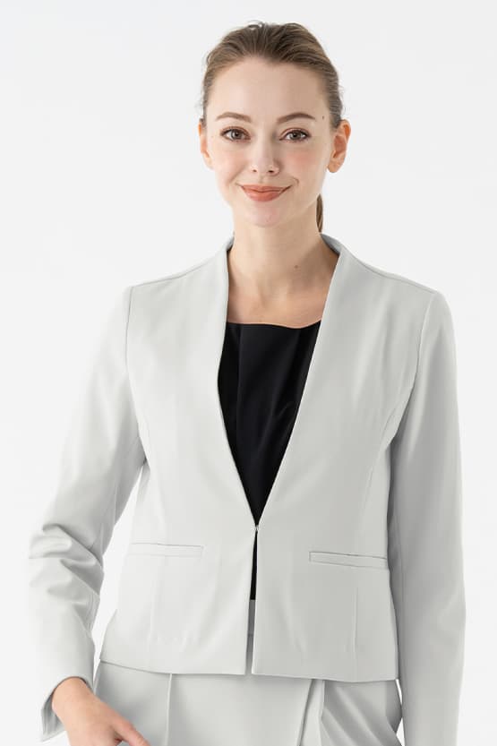 Active Cool: Front Hook Collarless Jacket