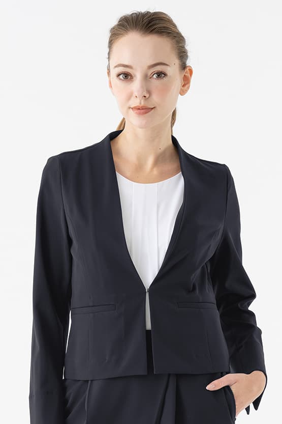 Active Cool: Front Hook Collarless Jacket