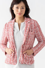 Tweed Print Relaxed Sleeve Tailored Jacket