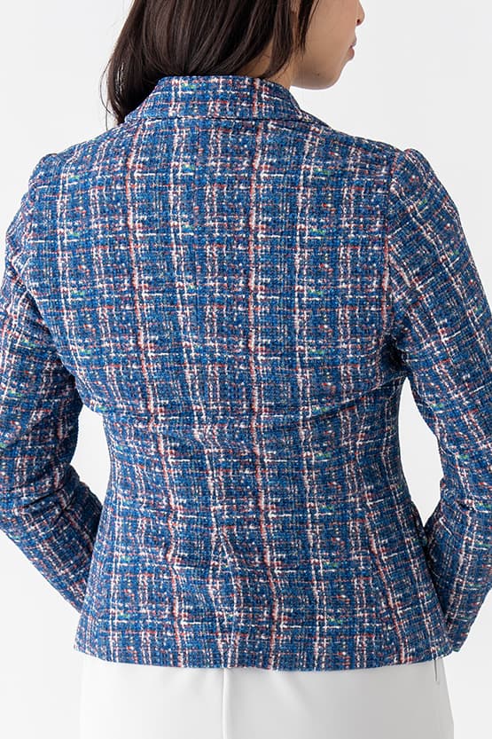 Tweed Print Relaxed Sleeve Tailored Jacket