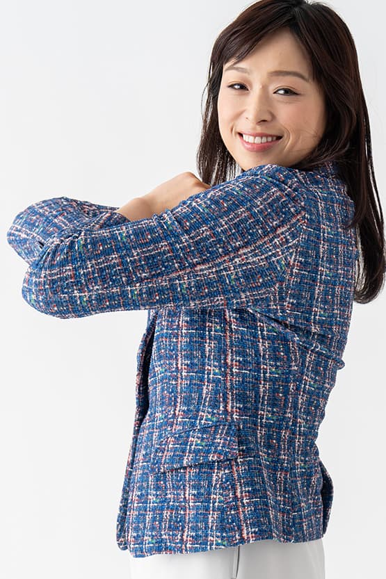 Tweed Print Relaxed Sleeve Tailored Jacket