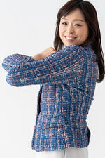Tweed Print Relaxed Sleeve Tailored Jacket