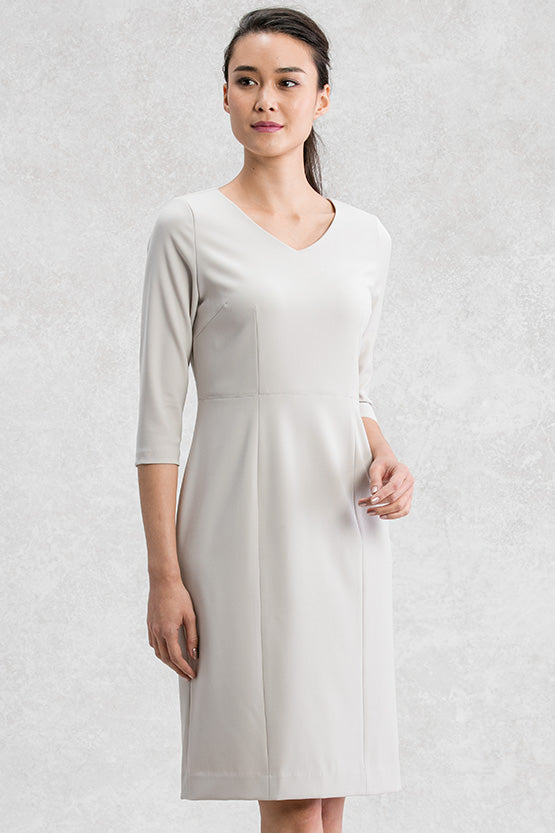 All-Season Material: Smart Stretch V-Neck I-Line Dress