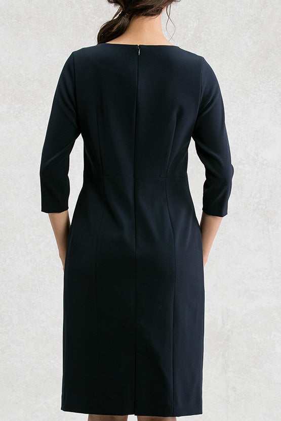 All-Season Material: Smart Stretch V-Neck I-Line Dress