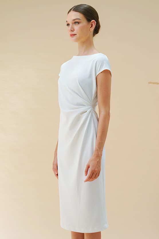 Active Stretch: Active Stretch White Sash T-Dress
