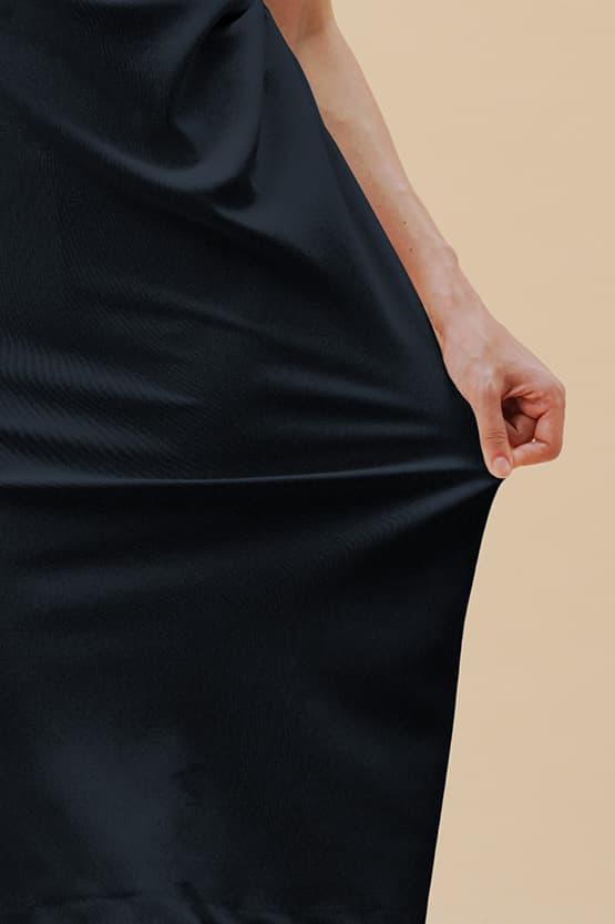 Smart Stretch Light: Dark Navy Shirt Dress With Bowtie