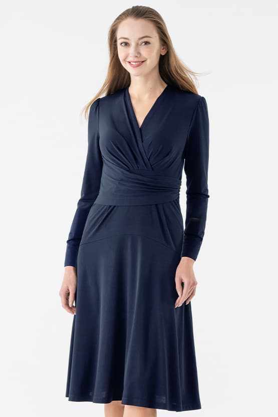 Brushed Back: Fleece-Lined Cache-Coeur Dress (With Anti-Static Petticoat)